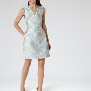 REISS Tate Jacquard Floral Lace A Line Dress